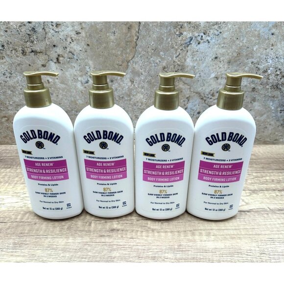 LOT OF 4 Gold Bond Age Renew Strength & Resilience Body Firming Lotion 13 oz NEW - Picture 1 of 7
